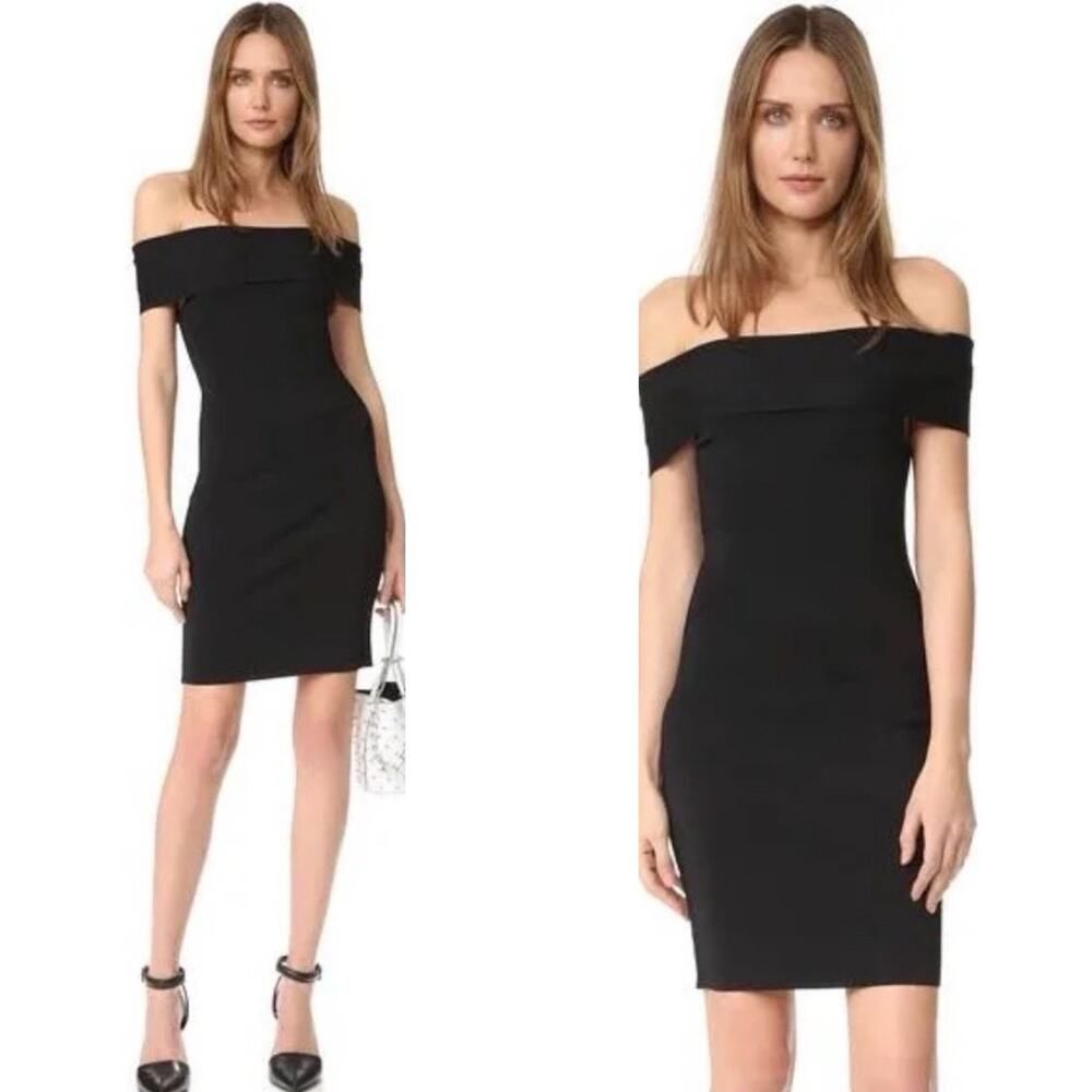 T by Alexander Wang Off the shoulder Bandage knit mini dress Black Sz M Chic - Picture 5 of 9